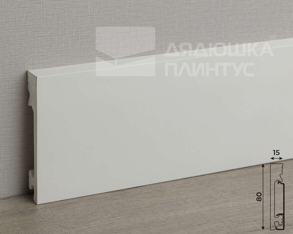 Плинтус из полистирола высокой плотности Волшебная Палочка. Окрашенная. 80мм 2м. RAL 9005