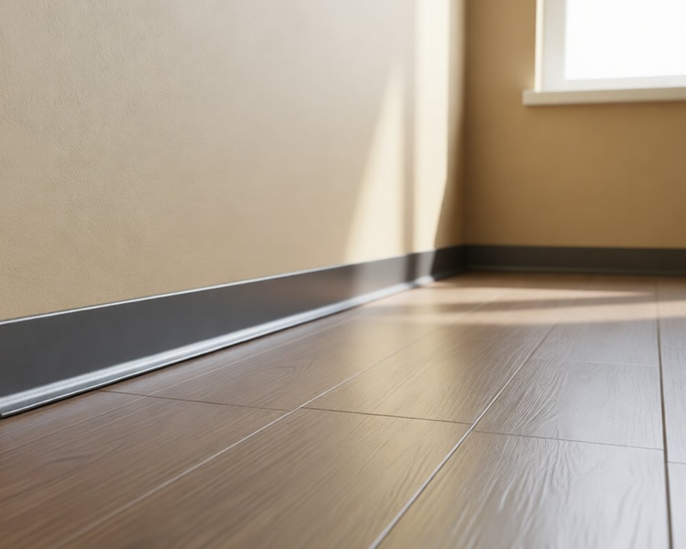 Алюминиевый плинтус AKBD100-SA 2,5м Муар антрацит