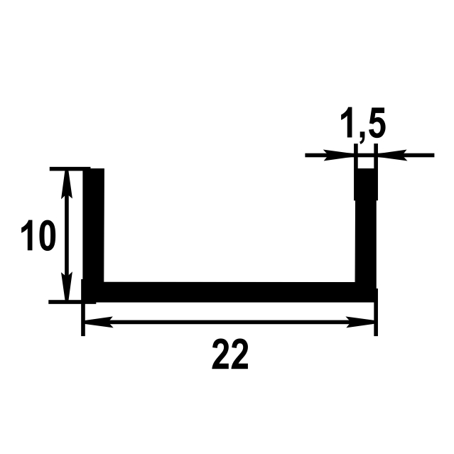 Швеллер 10*22*10 мм Шв 05.2000.504л Бронза. Цена за 5 штук.