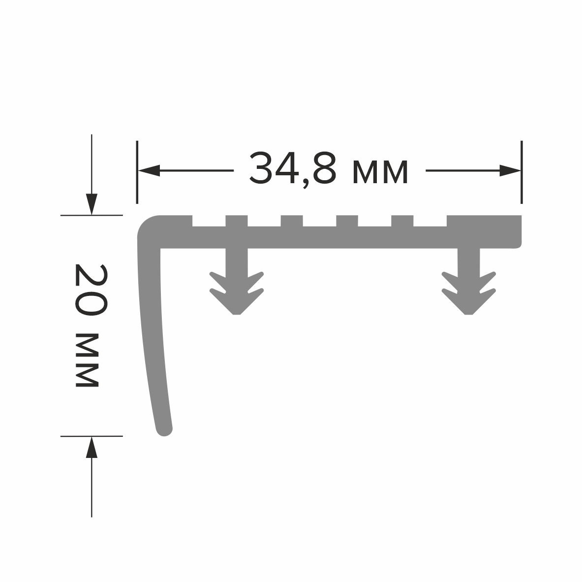 ПВХ-вставка ВПУ 10-1.2500.414 Серый