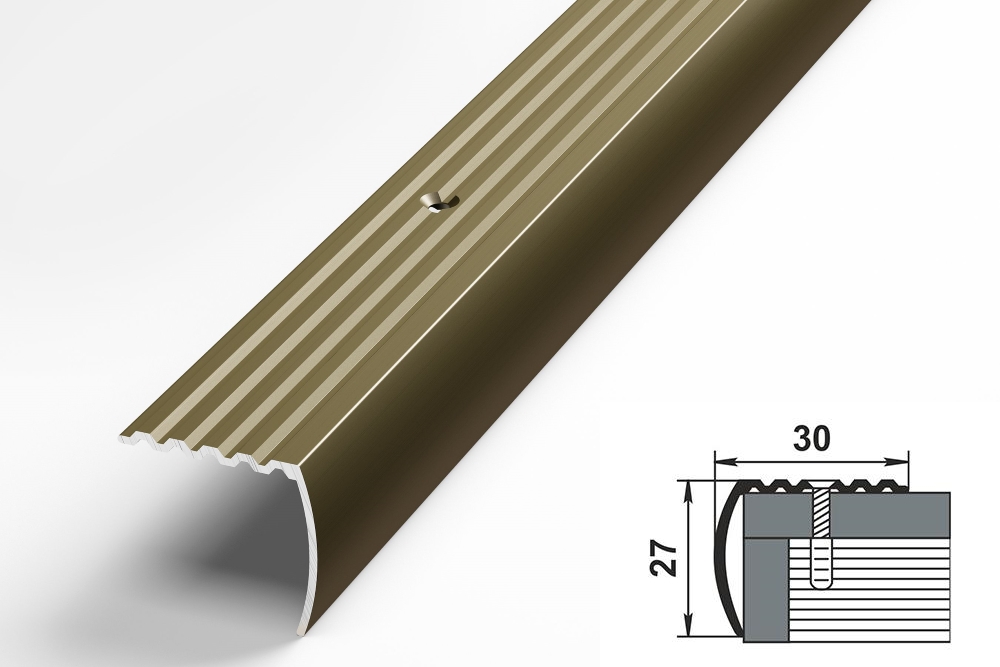 Порог угловой ПУ 04.1800.04л Бронза
