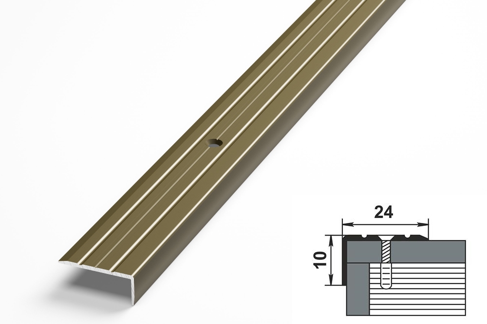 Порог угловой ПУ 01.900.04л Бронза