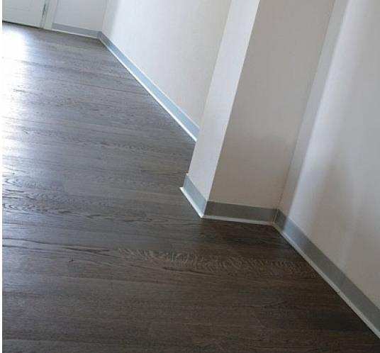 Плинтус алюминиевый 60 мм ПЛ-60 серебро/мат муар 3м.