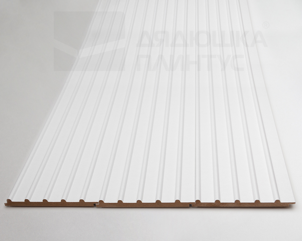 Стеновая панель МДФ. 2760*122*12мм AP122507.91 Белый под покраску