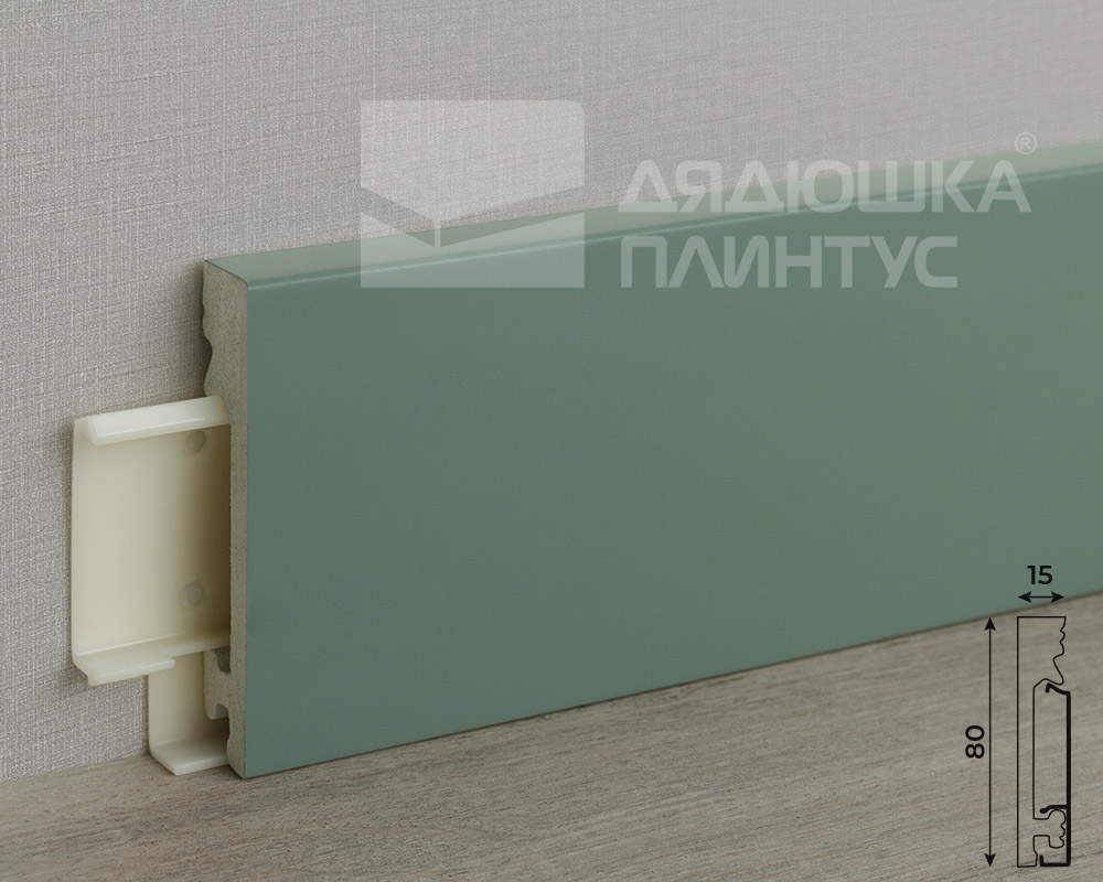 Плинтус из полистирола высокой плотности Волшебная Палочка. Окрашенная. 80мм 2м. RAL 9005