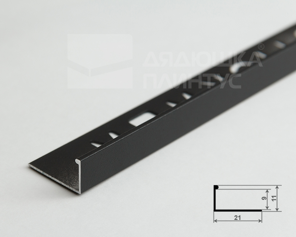 Профиль окантовочный Волшебная палочка MSPK 01.2700.SL08 10мм 2,7м Камень черный