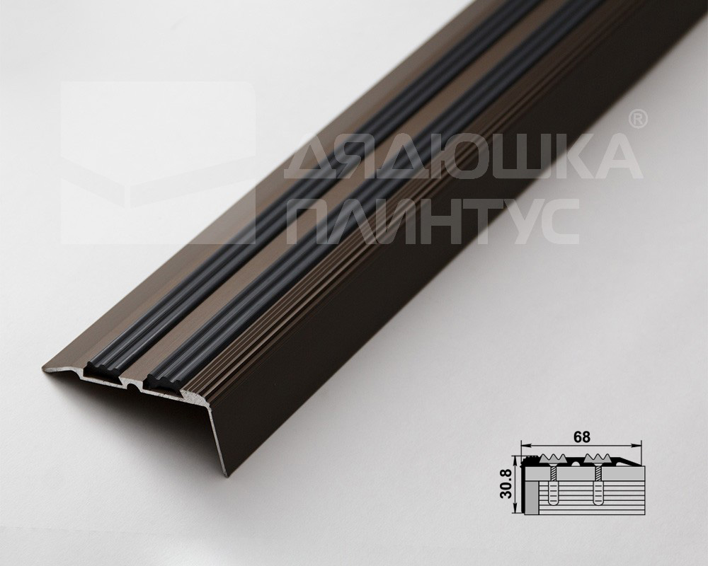 Порог угловой ПУ 07.1800.04л Бронза