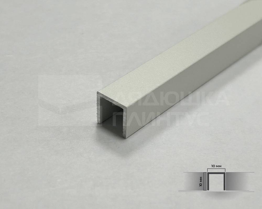 PV83-41 Профиль П-образный Муар Белый 10мм х 2.7м