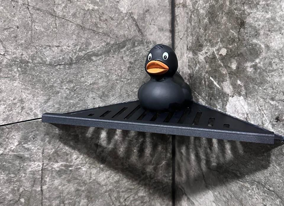 Полка для душа нержавеющая сталь "Дядюшка Плинтус" 50*160*270. RAL 9018