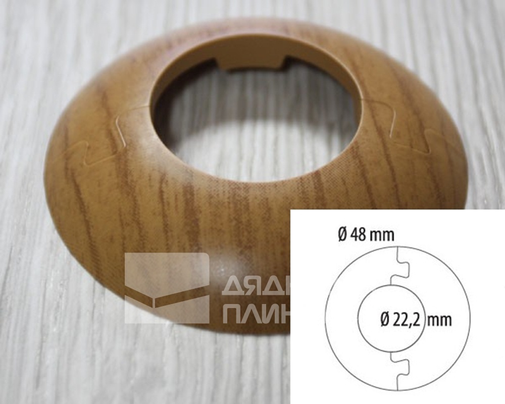 Розетта для труб ПВХ Cezar D22 M068 Дуб тёмный