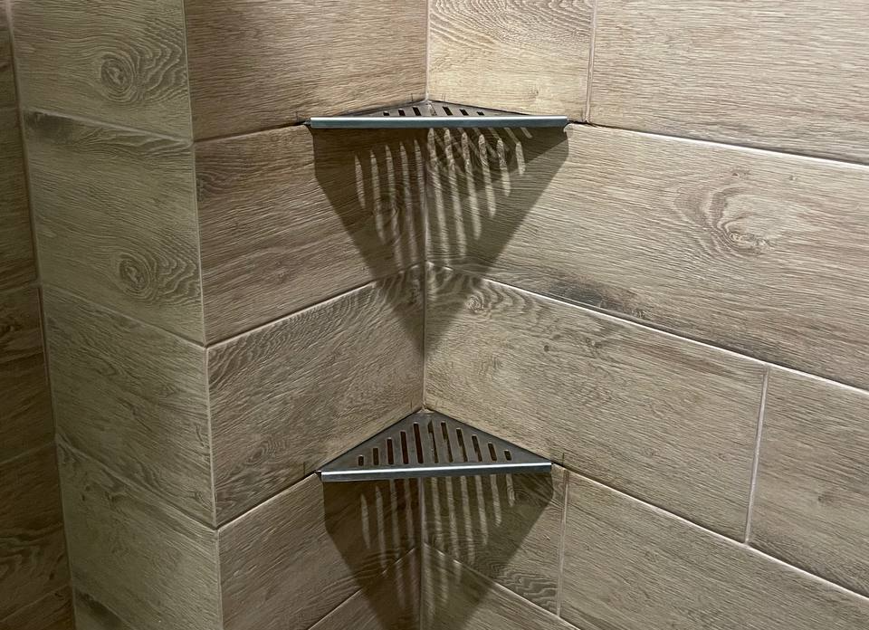 Полка для душа алюминиевая глянцевое серебро 16*221*346 KBSSA.91