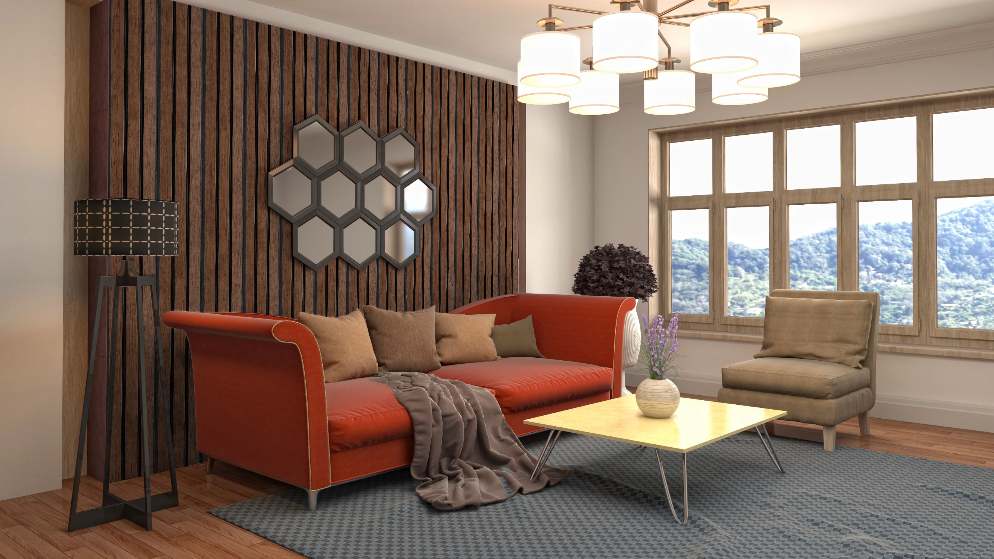 Панель вспененный полистирол ГРЕЙС 3D RAIL 120*2700 мм. Вишня