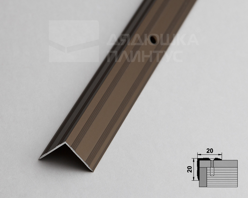 Порог угловой ПУ 05.1800.04л Бронза