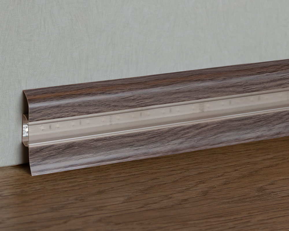 Плинтус ПВХ с кабель-каналом Рико Лео Мультиколор 192 Дуб алмере