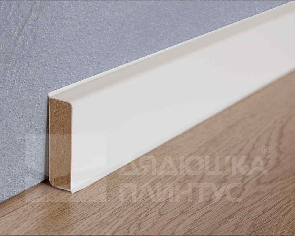 Плинтус ХДФ Dollken Cubu Flex Life XL 80 мм х 2,5 м 5012 Белый