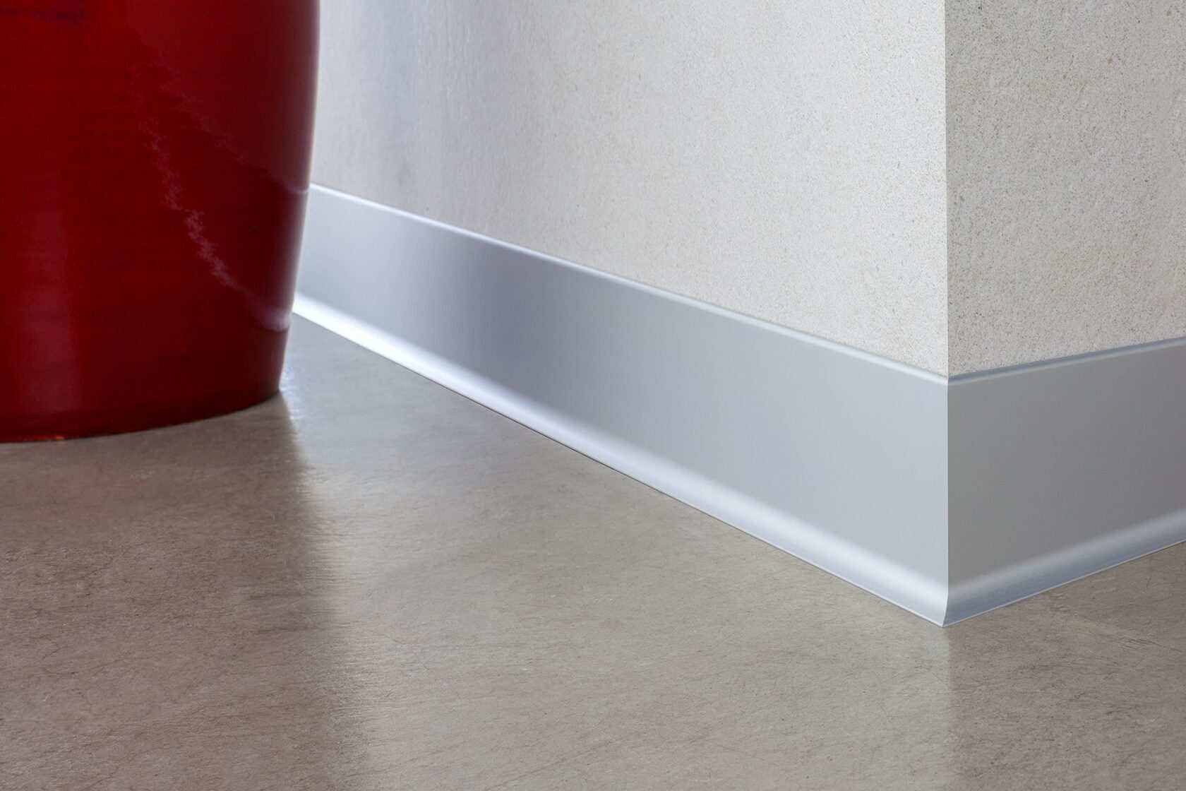 Плинтус алюминиевый 80 мм ПЛ-80 серебро/мат муар 3м.