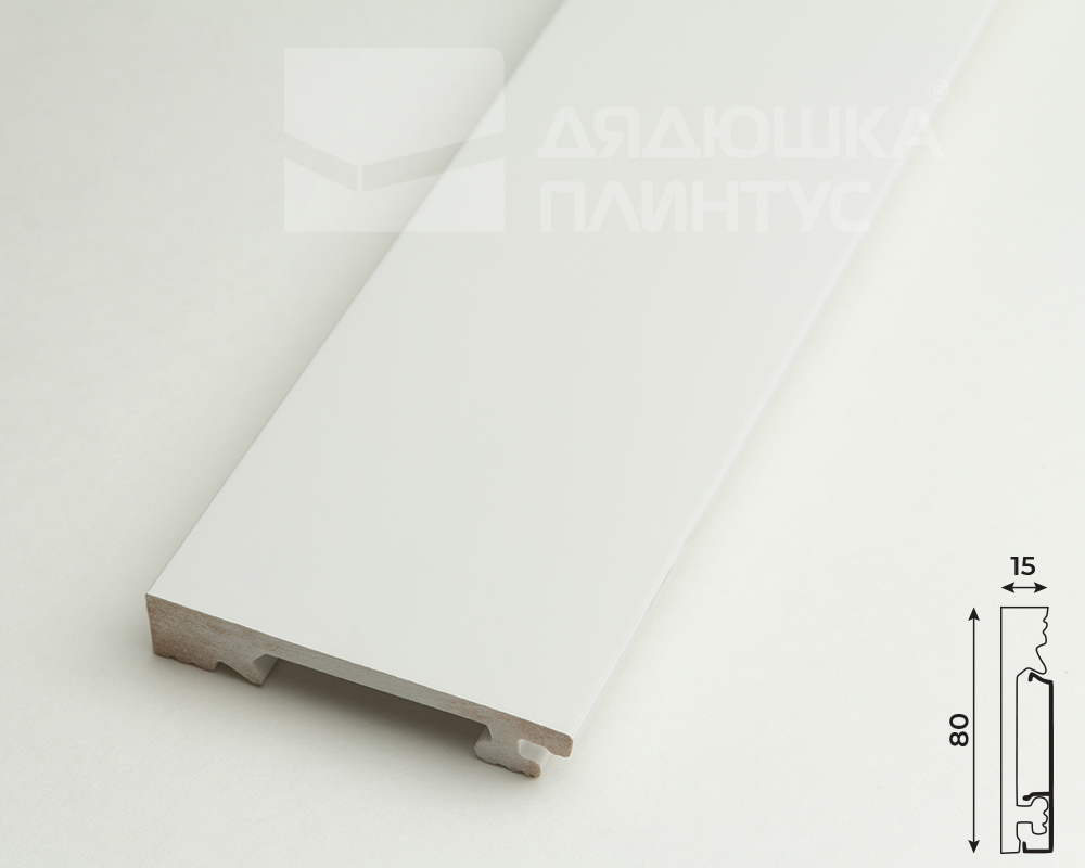 Плинтус из полистирола высокой плотности Волшебная Палочка. Окрашенная. 80мм 2м. RAL 9003