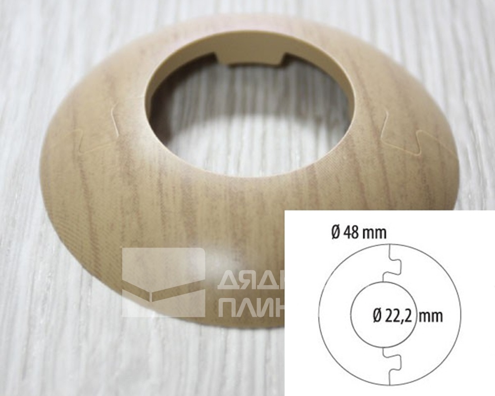 Розетта для труб ПВХ Cezar D22 M084 Ясень светлый